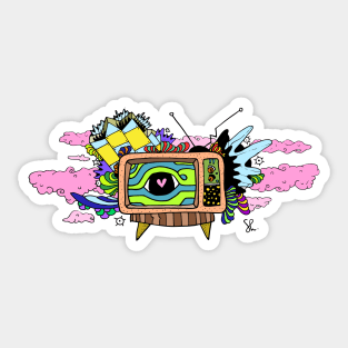 Cotton Candy Television Sticker